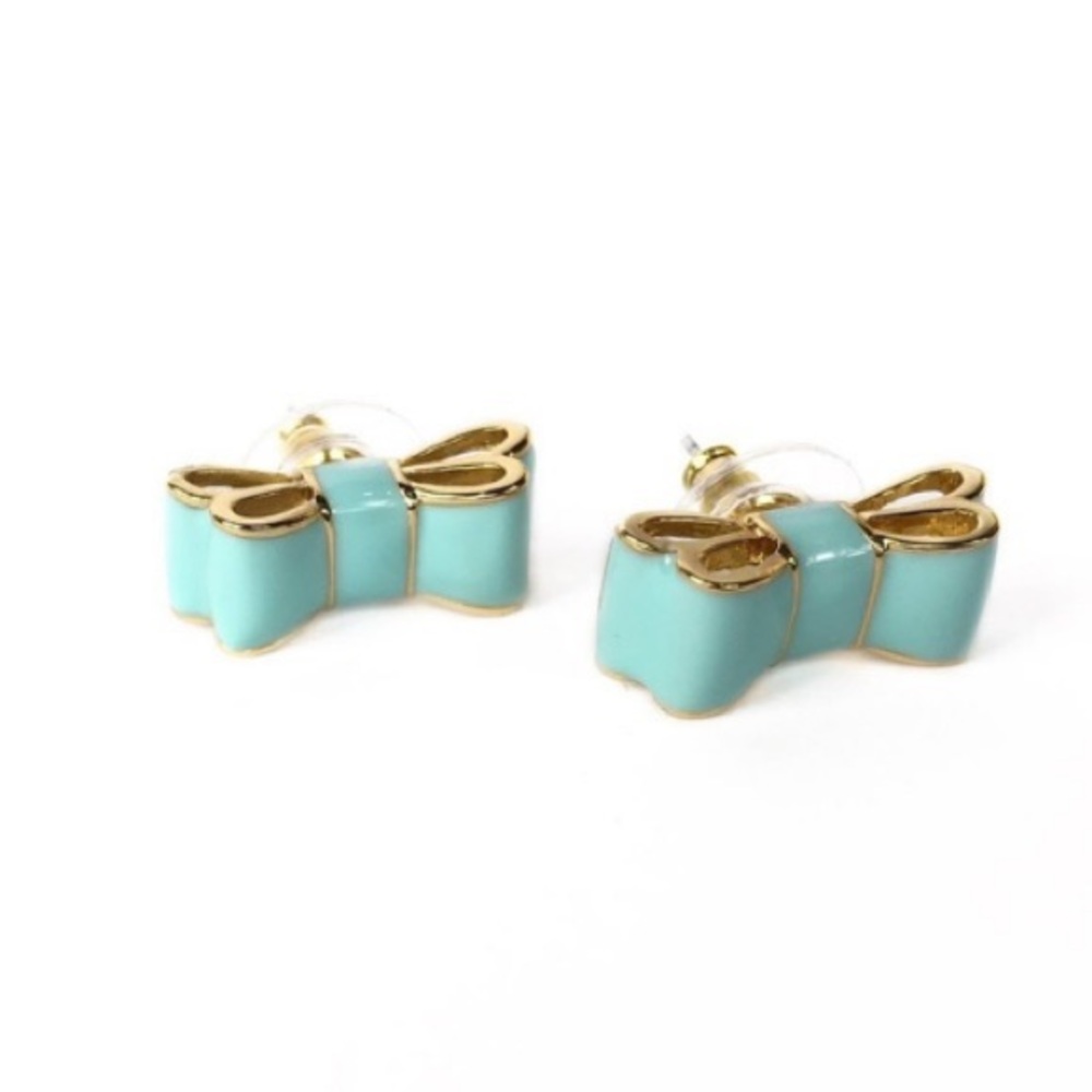 KATE SPADE MINT BOW STUD EARRINGS